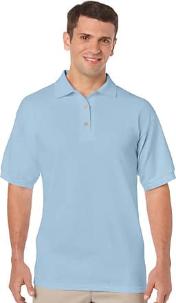 Gildan Mens DryBlend Adult Jersey Polo Shirt, Blue (Light Blue), Medium (Size: M)