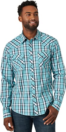 wrangler men's western lightweight flannel shirt