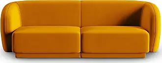 CXL by Christian Lacroix Sofá modular 2 plazas de terciopelo amarillo