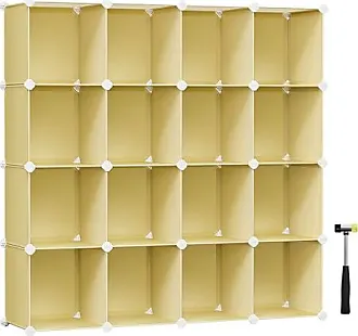 SONGMICS Cube Storage Organizer, Set of 12 Plastic Cubes, Closet Storage  Shelves, DIY Plastic Closet Cabinet, Modular Bookcase, Storage Shelving  with Doors for Bedroom, Living Room, Black
