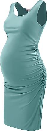 Bhome Maternity Floral Tank Dress Sleeveless Midi Bodycon Dress for Pregnant XL 