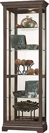 Windsor Cherry Finish Home Decor Display Case with Locking Slide Door & Light Switch Howard Miller Betzig Curio Cabinet 547-157 Five Glass Shelves