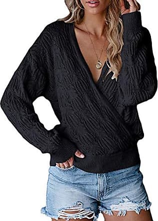 Tomwell Femme Pull Tricoté Col Rond Mode Couleur de Couture Col Roulé Chandail Casual Pull à Manche Longue Sweater Sweatshirt Tops 