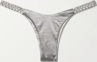 Woven metallic stretch-satin bikini briefs