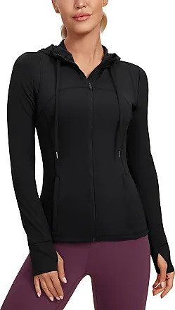 CRZ YOGA Butterluxe Womens Full Zip Cropped Workout Jackets with