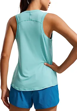  CRZ YOGA Pima Cotton Workout Tank Top for Women Loose  Sleeveless Tops High Neck Yoga Tanks Athletic Gym Shirts Bright Verdancy  X-Small : Clothing, Shoes & Jewelry