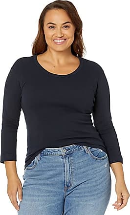 Three Dots Womens 3/4 Sleeve Playgirl Scoop-Neck T-Shirt 