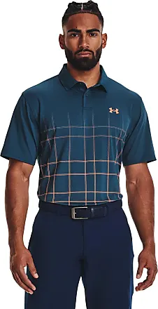 Under Armour Men's UA Iso-Chill Graphic Golf Polo Shirt Aqua Blue Size L 