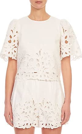 Rebecca Taylor Womens Short/  Ss Lace Top W//emb