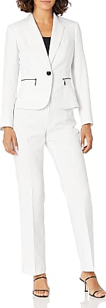 Le Suit Womens Petite 2 Button Mini Stripe Pant Suit 