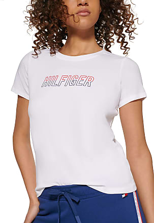 Tommy HILFIGER TOMMY Ragazza 85 Manica Corta T-Shirt Logo-Bianco 