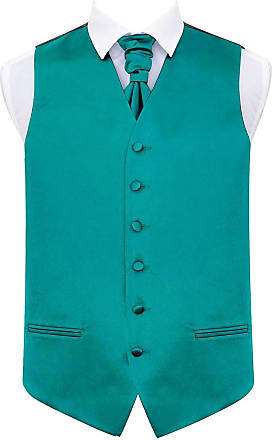 UK Men's Turquoise Wedding Waistcoat Modern Scroll 6 Button Jacquard Suit Vest T 
