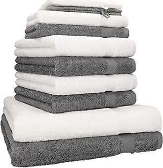 schwarz Betz 6er Handtuch Set PREMIUM 2 Duschtücher 4 Handtücher 100% BW weiß 
