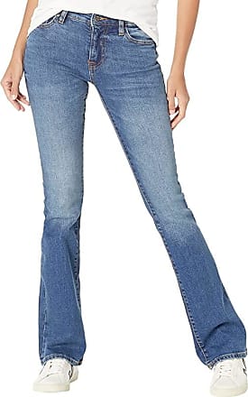 Women's Low Cut Jeans Bootcut Distrutto Sguardo LUCE Jeans Inc Cintura Taglia 6-14 UK 