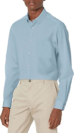 Calvin Klein Mens Dress Shirt Slim Fit Everyday Active 4-Way Stretch, Sky Blue, 14-14.5 Neck