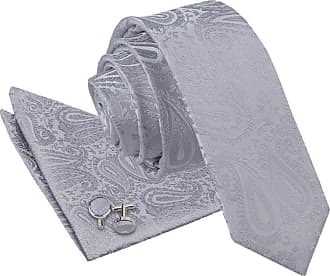 DQT Premium Woven Solid Check Wedding Men's Slim Tie Handkerchief Cufflinks Set 