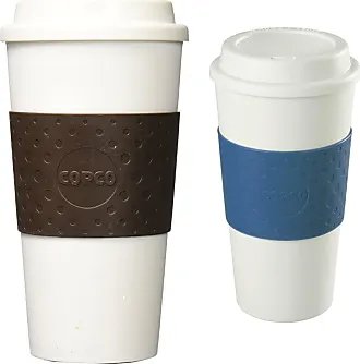 Copco Acadia Reusable to Go Mug, 16-Ounce Capacity - 4-Pack (Brown, Plum, Blue, Green)