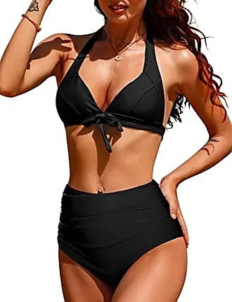 Femmes Deux Pièces Maillot de bain Volants Cordon de serrage Taille Haute  Bikini Ensemble Maillots de Bain Maillots de Bain