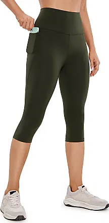 Buy CRZ YOGA Super High Waisted Butterluxe Workout Leggings 25''/28'' -Over  Belly Buttery Soft Full Length Yoga Pants for Women, Olive Green, Medium at