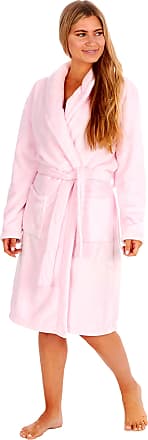 Forever Dreaming Ladies Womens Hot Pink Soft Fleece Snuggle Dressing Robe Gown with Shawl Collar