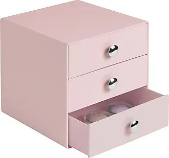 Rest Haven 3 Drawer Cube Storage Organizer, White/Pink 