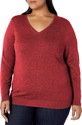 Charter Club Womens Plus SIze V-Neck Long Sleeve Sweater 0X Red
