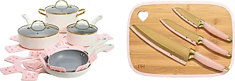 Paris Hilton Clean Ceramic™ Nonstick Cast Aluminum Cookware Set with Heart  Shaped Lid Knobs, Pink