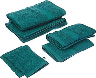 Lot de 12 Pinzon Petites serviettes en coton biologique mélangé Vert minéral