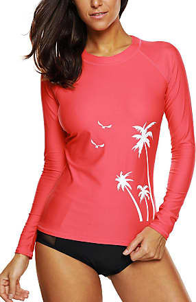 BeautyIn Women Rash Vest Long Sleeve Swimsuit Swimwear Swimming Top UPF 50+