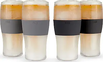 Host FREEZE Beer Glasses, Frozen Beer Mugs, Freezable Pint Glass Set,  Insulated Beer Glass, Double Walled Insulated Glasses, Tumbler for Iced  Coffee, 16oz, Set of 4, Black and Grey 