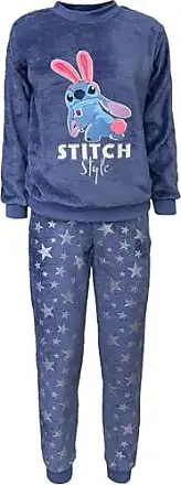 Ensemble pyjama pantalon 2 pièces Stitch bleu marine femme