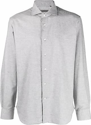 gray button down shirt