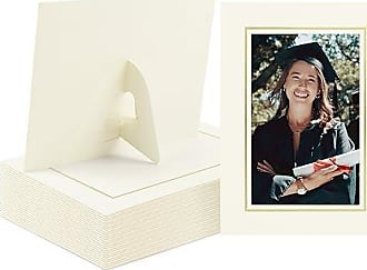 Golden State Art, Pack Of 25, 4X6 Paper Picture Frames With Easel, Paper  Photo Frame Cards, Diy Cardboard Photo Frame (Ivory With Gold Lining)