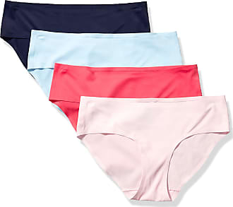 Essentials Womens 4-Pack Seamless Bonded Stretch Thong Underwear 