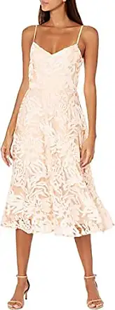 Dress the Population Womens Antonia Sequin Lace Fit & Flare Midi Dress