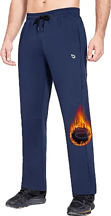BALEAF Men's Thermal Running Leggings Water Resistant Winter Cycling  Walking Gym Tights with Zip Legs Pockets Lightweight Black L :  : Fashion