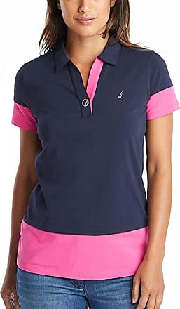 Nautica Womens Toggle Accent Short Sleeve Soft Stretch Cotton Polo Shirt 