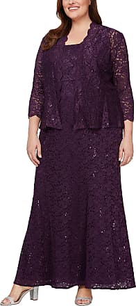 Sl fashions sequined lace clearance fit & flare dress