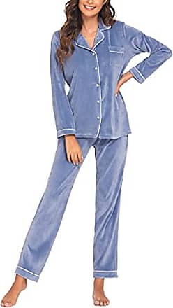 Balancora Damen Schlafanzug Zweiteiliger Pyjama Set Larmshirt & Hosen Nachtwäsche Loungewear Sleepwear Hausanzug für Frauen S-XXL