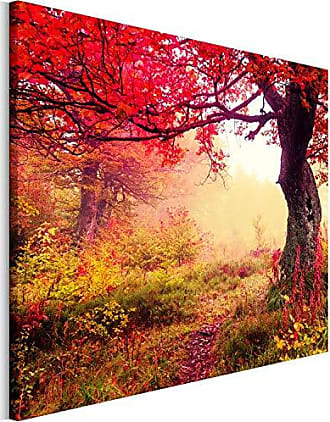 Leinwandbild Kunst-Druck 100x70 Bilder Landschaften Herbstwald 