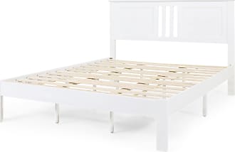 Christopher Knight Home Valentina Acacia Wood Queen Bed Platform, White