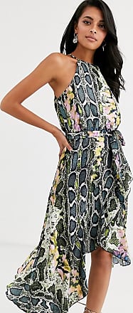 forever unique green snake tie midi dress