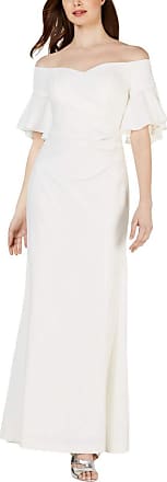 Calvin Klein Womens Sweetheart Off-The-Shoulder Gown, Cream, 4