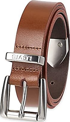 Brown Suede Leather Belt With Silver Metal Buckle for Men By Brune & B