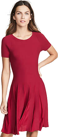 Theory Womens Pleat Tee Dress, Dark Crimson, S