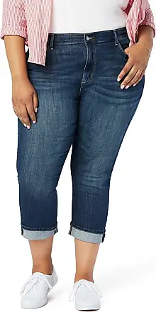 Signature by Levi Strauss & Co. Gold Women's Size Mid-Rise Slim Fit Capris  (Standard and Plus), Blue Ice-Waterless, 16 at  Women's Jeans store