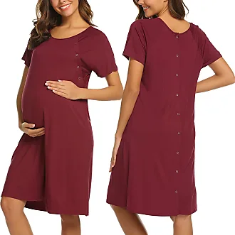 Ekouaer Womens Nursing/Delivery/Labor/Hospital Nightdress Short Sleeve  Maternity Nightgown with Button S-XXL : : Clothing, Shoes 