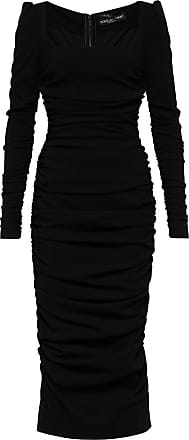 Dolce & Gabbana Synthetic Midi Dress in Black Womens Clothing Dresses Cocktail and party dresses 