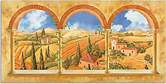 Bild Leinwand Fensterblick Toskana Kunstdruck Poster Wandbild 120 cm*80 cm 669h 