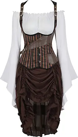 Grebrafan Corset Steampunk Strap Underbust Pirate Bustier Top (US(2-4) XS,  Royal Blue) : : Clothing, Shoes & Accessories